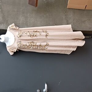 FP Jumpsuit Embroidered Off Shoulder Wide Leg sz S